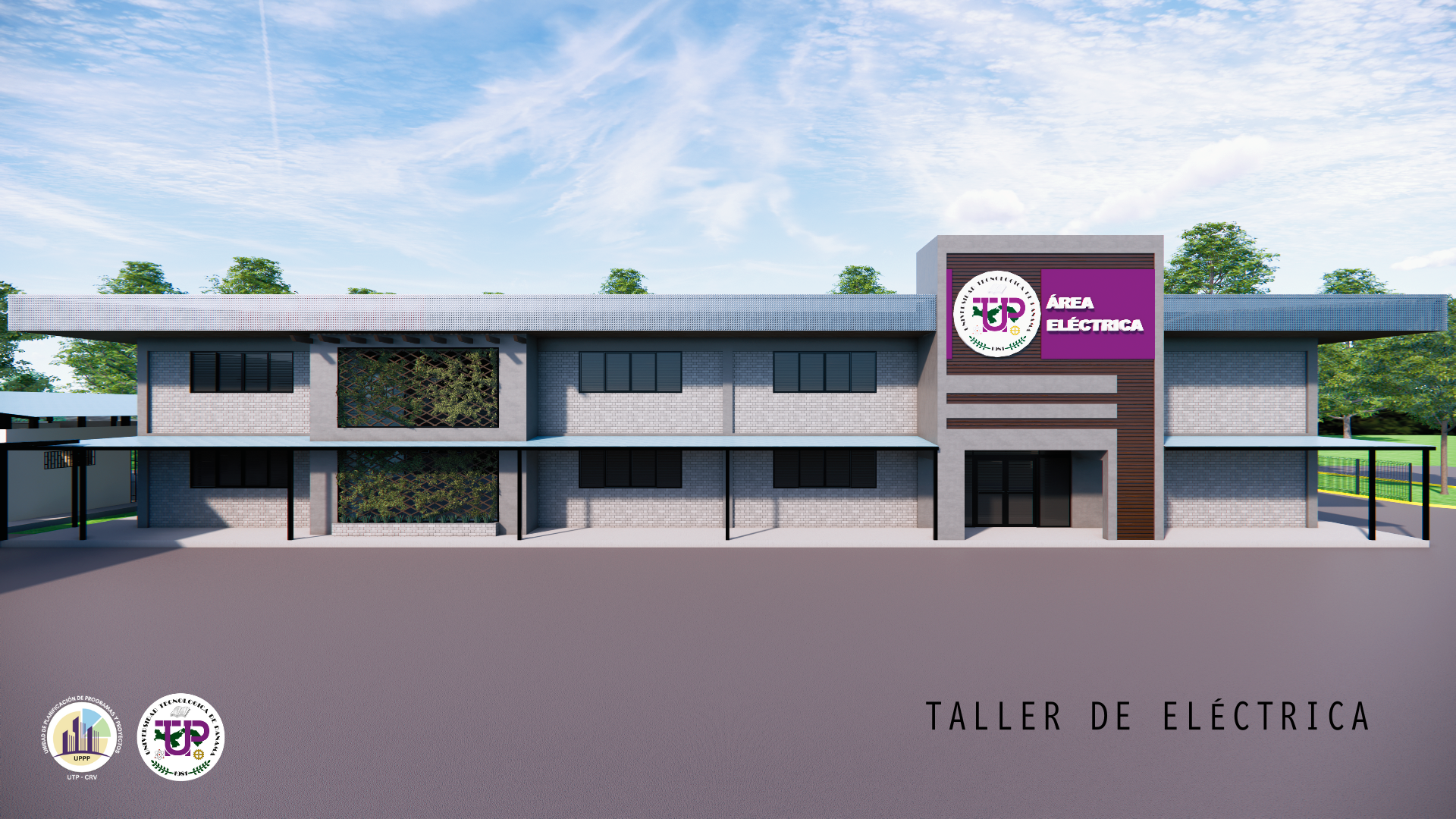 Render Taller Eléctrica, parte frontal
